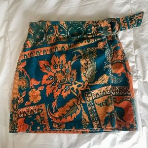 Urban Outfitters Saturn Corduroy Wrap Mini Skirt